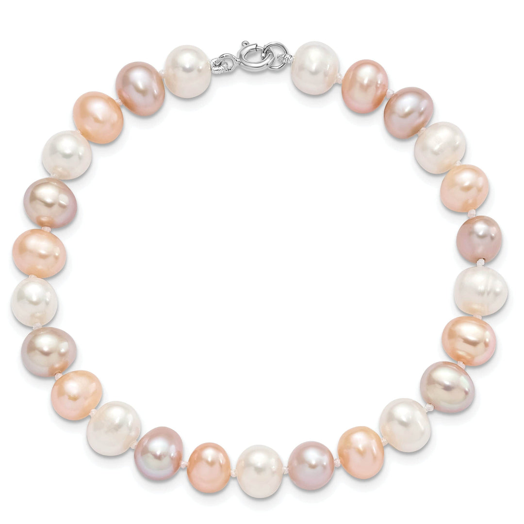 Lovely Rita's Bracelets White Pink Pearl Necklace Bracelet Earring Set