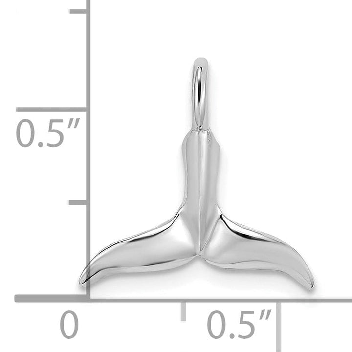 Lovely Rita's Chain Slide 14K White Gold Polished Finish 3-Dimensional Solid Whale Tail Chain Slide Will not fit Omega Chain