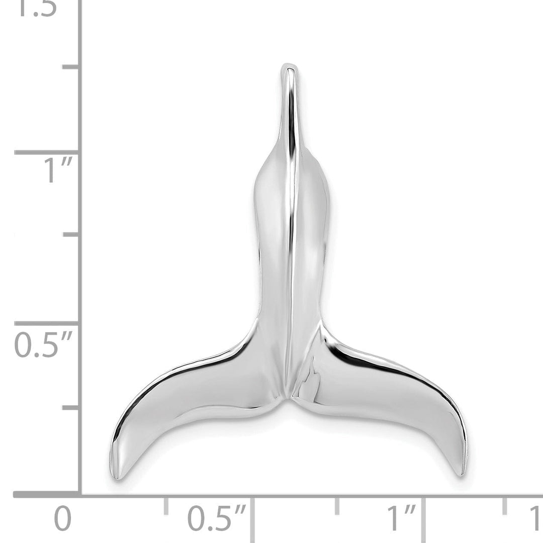 Lovely Rita's Chain Slide 14K White Gold Polished Finish 3-Dimensional Whale Tail Chain Slide Will not fit Omega Chain