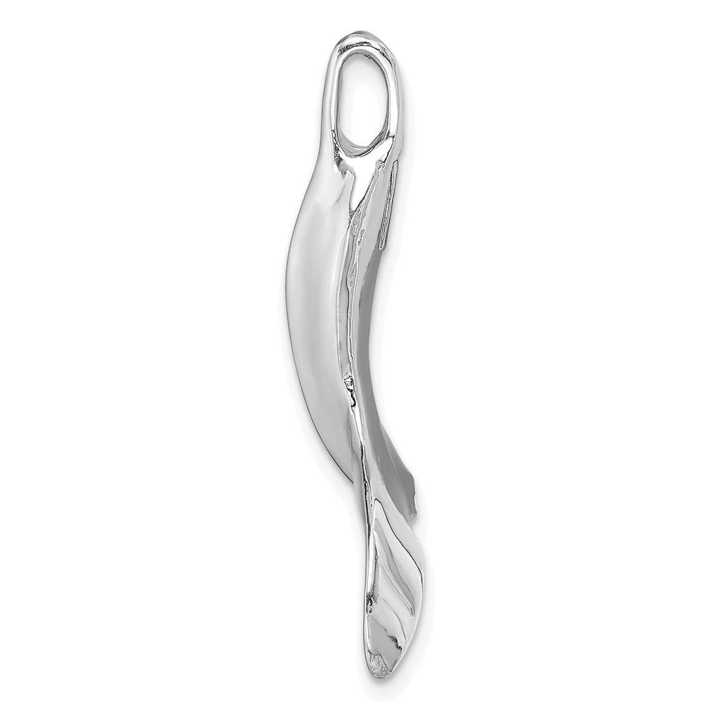 Lovely Rita's Chain Slide 14K White Gold Polished Finish 3-Dimensional Whale Tail Chain Slide Will not fit Omega Chain