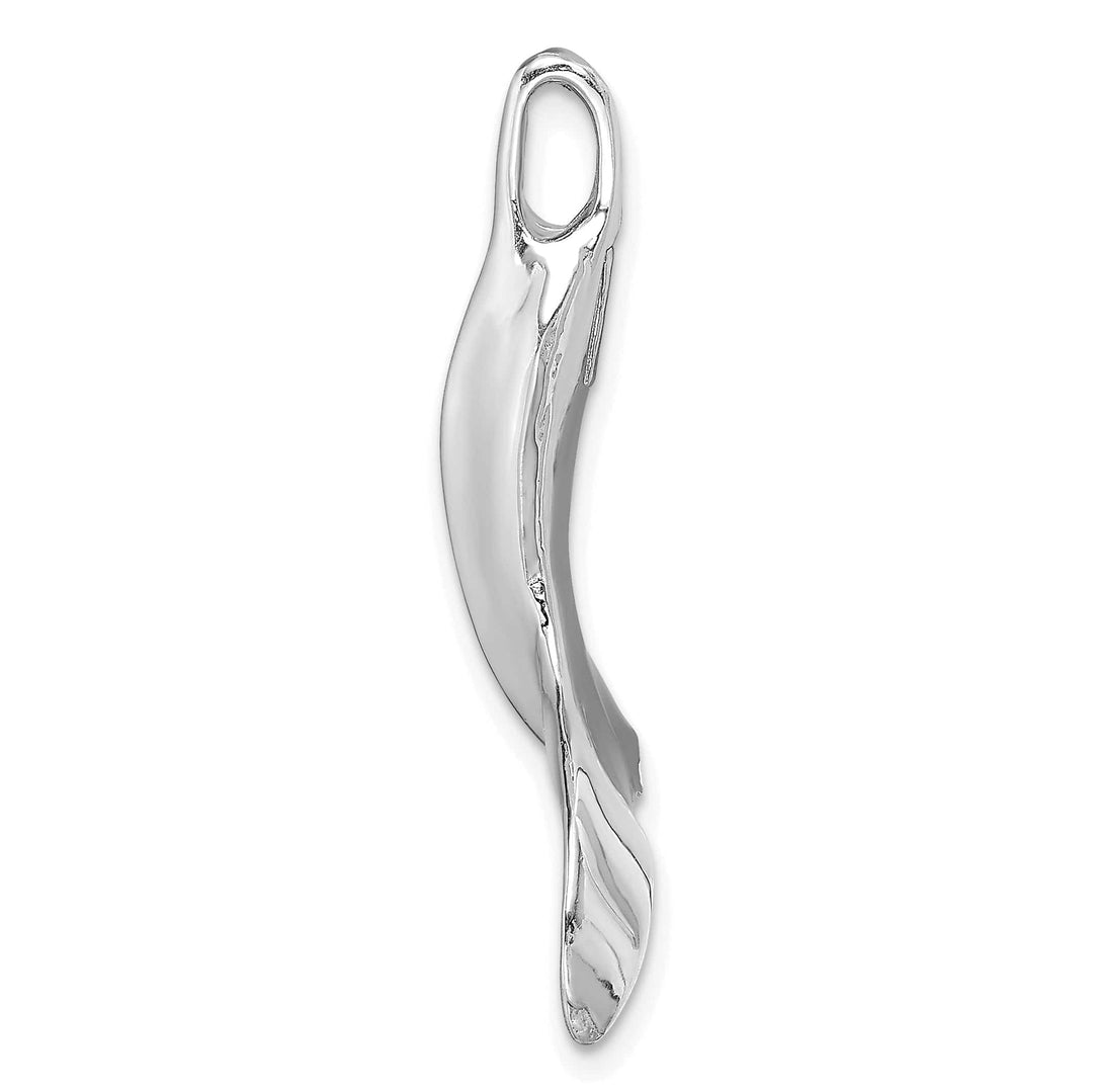 Lovely Rita's Chain Slide 14K White Gold Polished Finish 3-Dimensional Whale Tail Chain Slide Will not fit Omega Chain