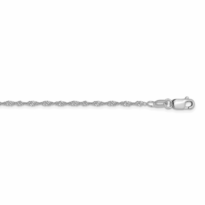 Lovely Rita's Chains 10K White Gold 1.3 mm Sparkle Singapore Chain