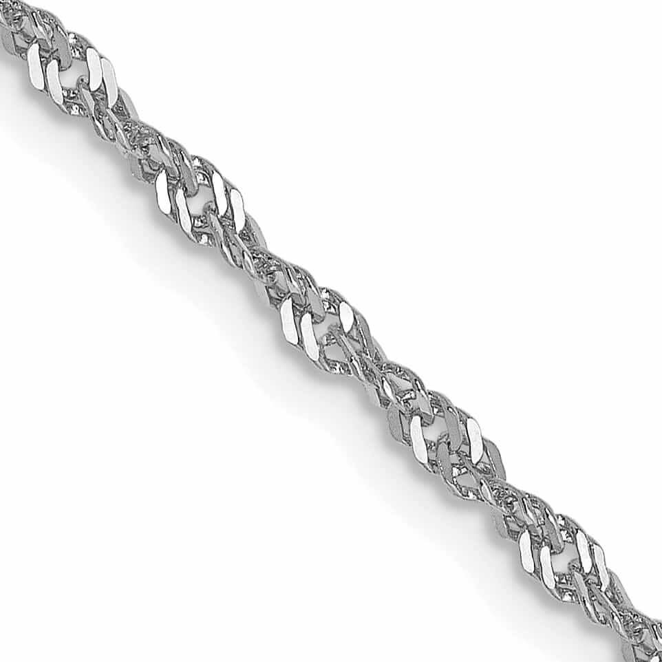 Lovely Rita's Chains 10K White Gold 1.7 mm Sparkle Singapore Chain