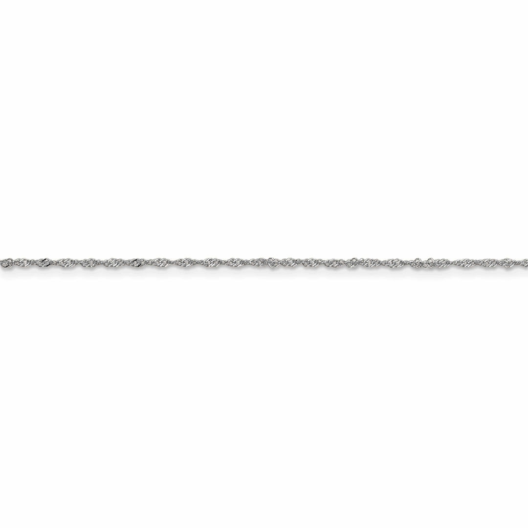 Lovely Rita's Chains 10K White Gold 1 mm Sparkle Singapore Chain