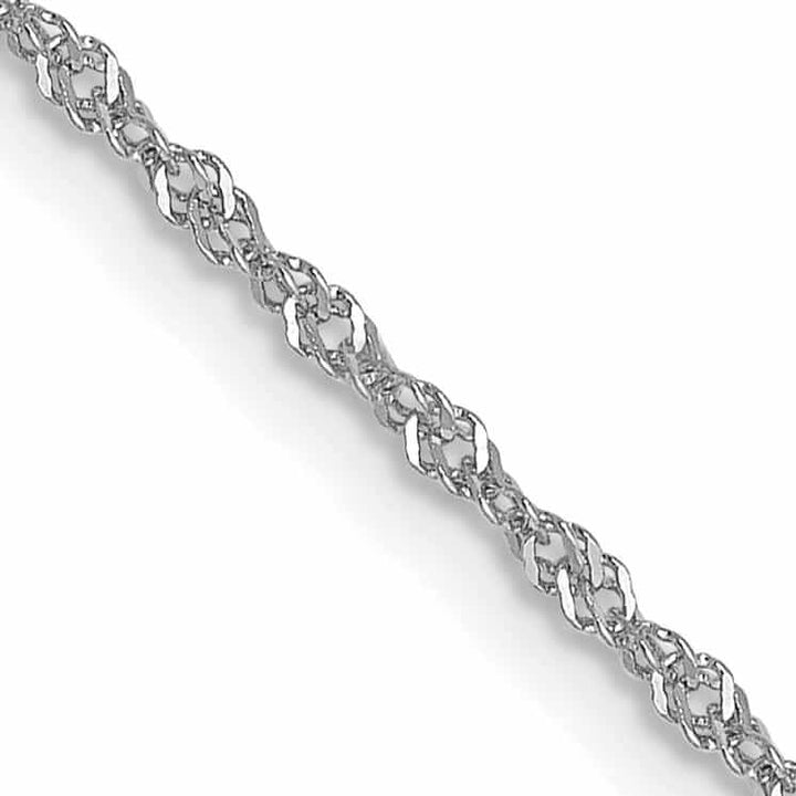 Lovely Rita's Chains 10K White Gold 1 mm Sparkle Singapore Chain