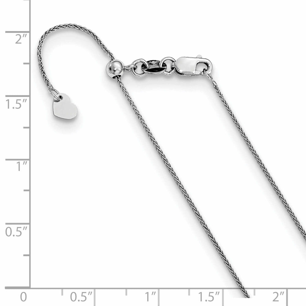 Lovely Rita's Chains 10K White Gold .8 mm Adjustable Wheat Chain