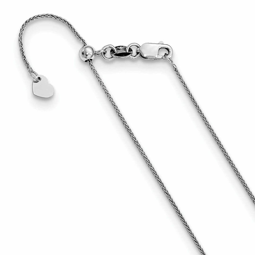 Lovely Rita's Chains 10K White Gold .8 mm Adjustable Wheat Chain