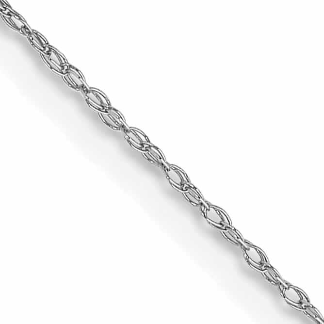 Lovely Rita's Chains 10k White Gold Carded Cable Rope Chain 0.5MM Thickness
