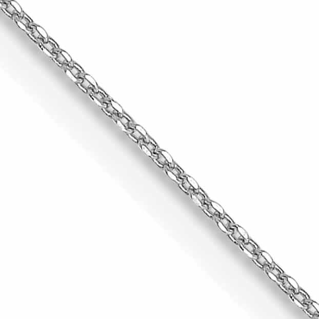 Lovely Rita's Chains 10k White Gold Solid Diamond Cut Cable Chain .05MM wide