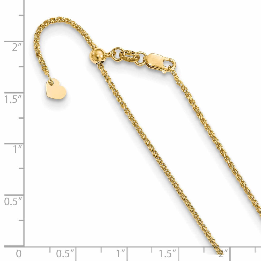 Lovely Rita's Chains 10k Yellow Gold 1.35 mm Adjustable Wheat Chain