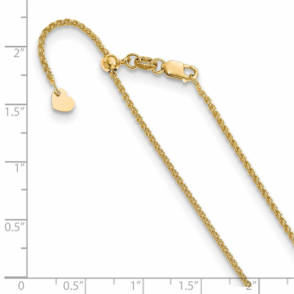 Lovely Rita's Chains 10k Yellow Gold 1.35 mm Adjustable Wheat Chain