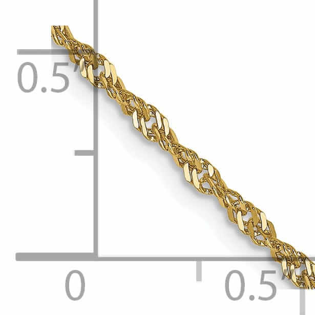Lovely Rita's Chains 10k Yellow Gold 1.7 mm Sparkle Singapore Chain