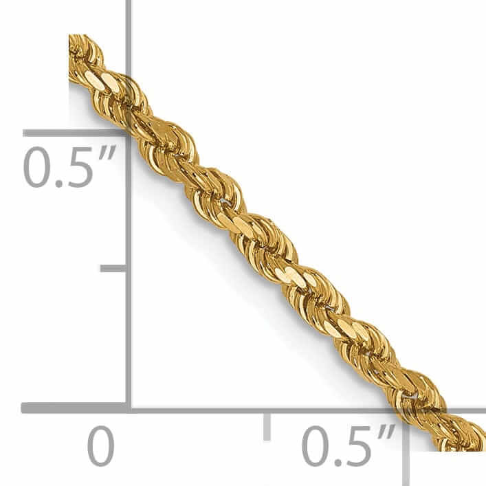 Lovely Rita's Chains 10k Yellow Gold 2.25mm D.C Rope Chain