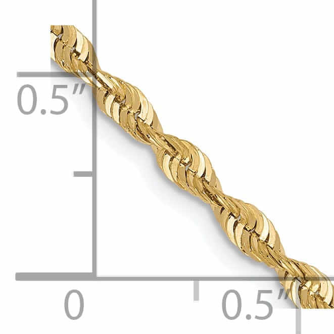 Lovely Rita's Chains 10k Yellow Gold 2.5m D.C Lightweight Rope Chain