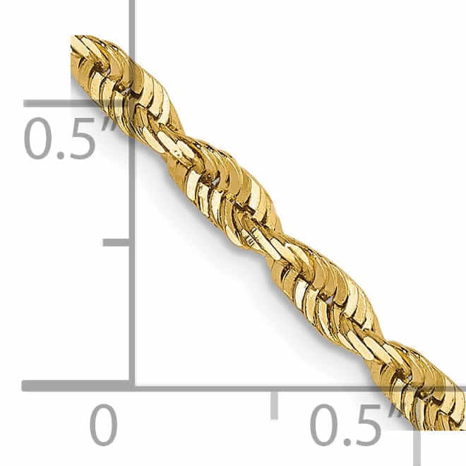 Lovely Rita's Chains 10k Yellow Gold 2.8m DC Lightweight Rope Chain