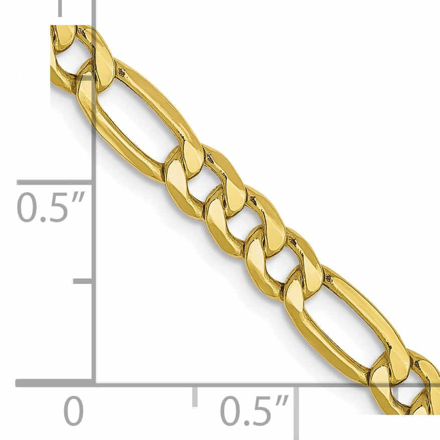 Lovely Rita's Chains 10k Yellow Gold 4.75mm Semi-Solid Figaro 7-inch Chain
