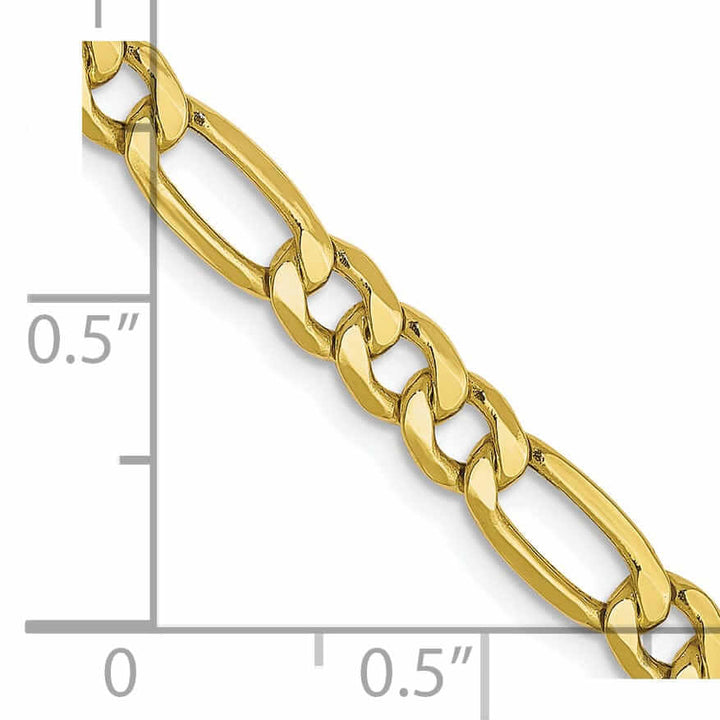 Lovely Rita's Chains 10k Yellow Gold 4.75mm Semi-Solid Figaro 7-inch Chain