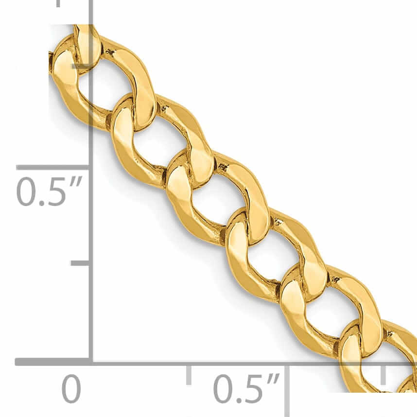 Lovely Rita's Chains 10k Yellow Gold 5.25m SemiSolid Curb Link Chain