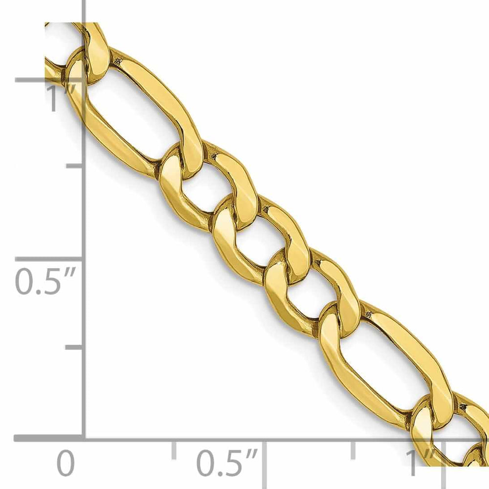 Lovely Rita's Chains 10k Yellow Gold 5.35mm Semi-Solid Figaro