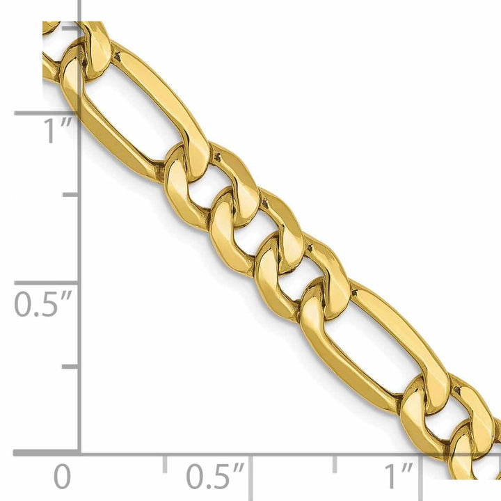 Lovely Rita's Chains 10k Yellow Gold 6.6mm Semi-Solid Figaro C