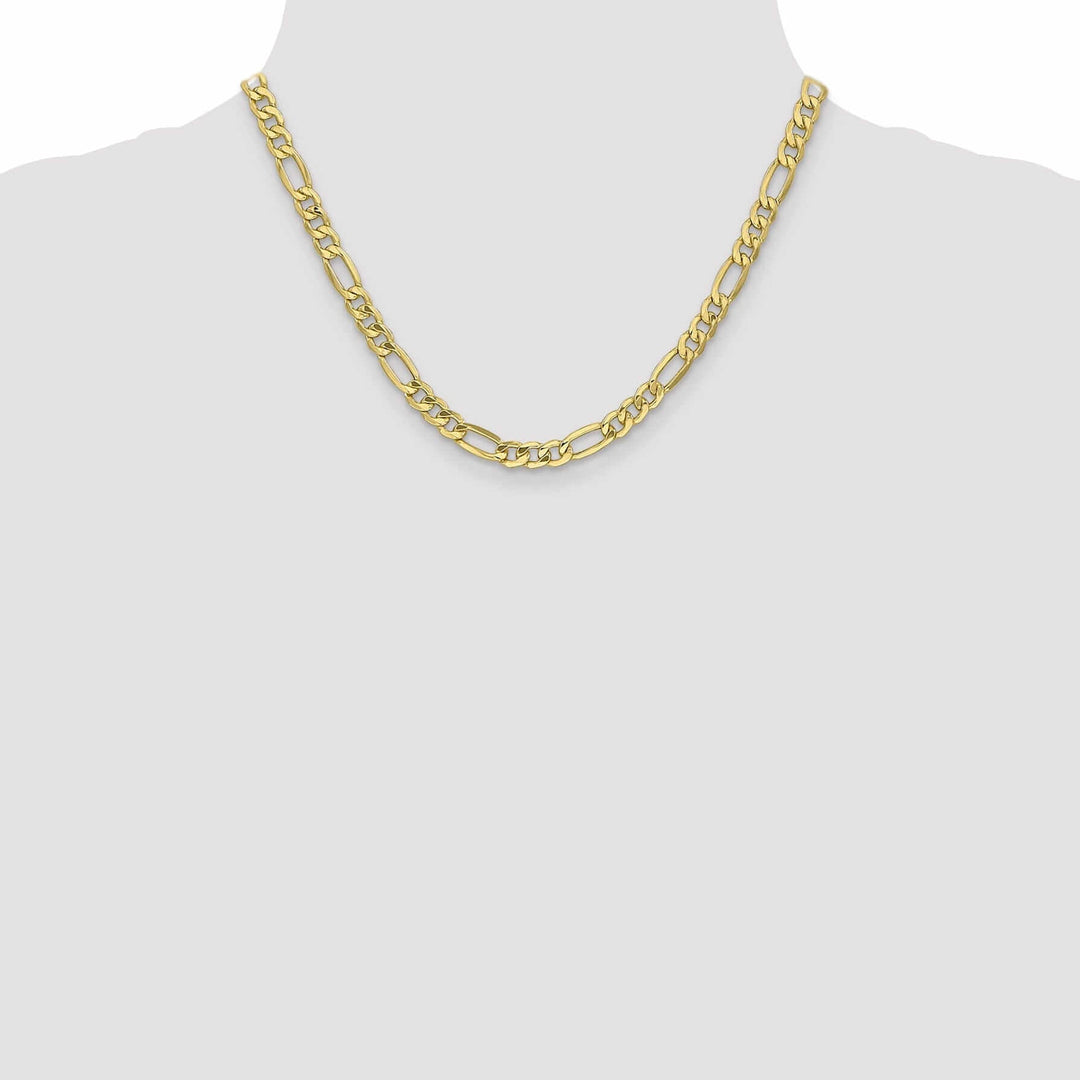 Lovely Rita's Chains 10k Yellow Gold 6.6mm Semi-Solid Figaro Chain