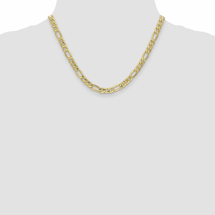 Lovely Rita's Chains 10k Yellow Gold 6.6mm Semi-Solid Figaro Chain