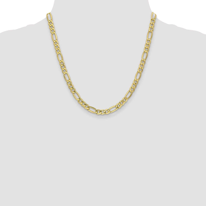 Lovely Rita's Chains 10k Yellow Gold 6.6mm Semi-Solid Figaro Chain