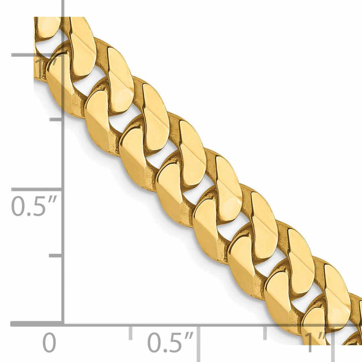 Lovely Rita's Chains 10k Yellow Gold 7.25mm Flat Beveled Curb Chain
