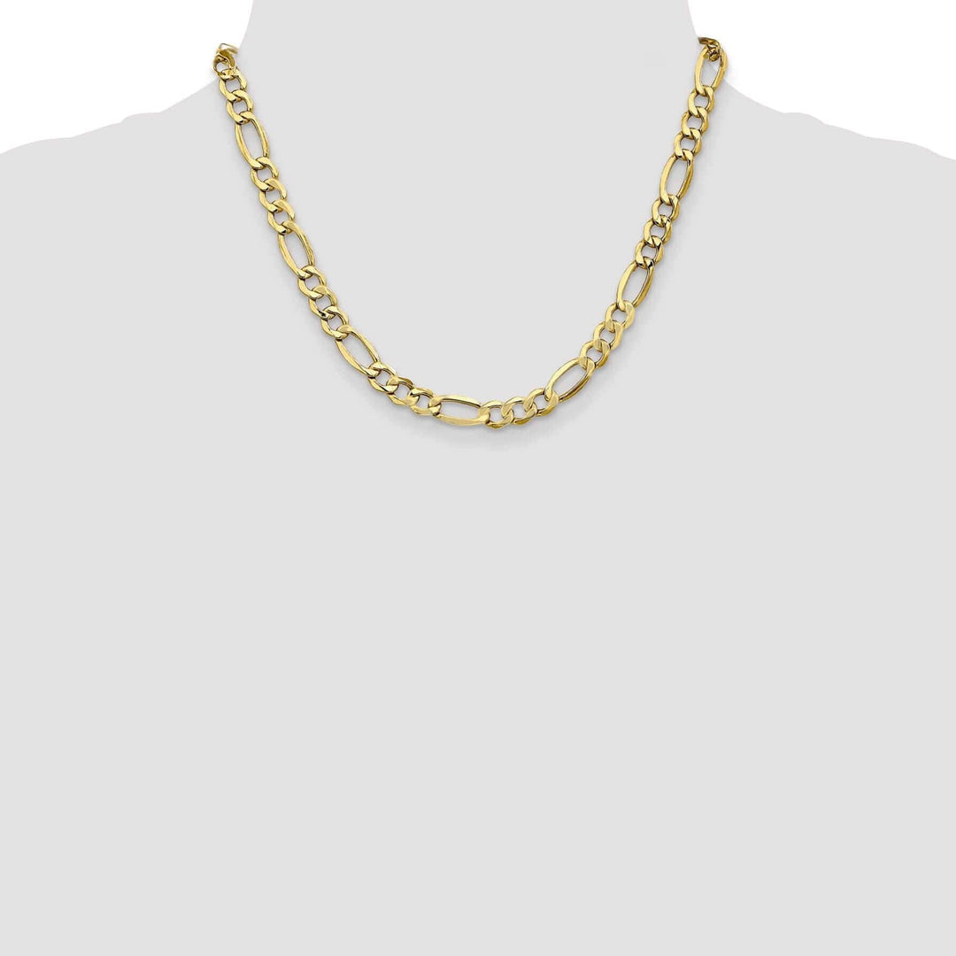 Lovely Rita's Chains 10k Yellow Gold 7.3mm Semi-Solid Figaro C