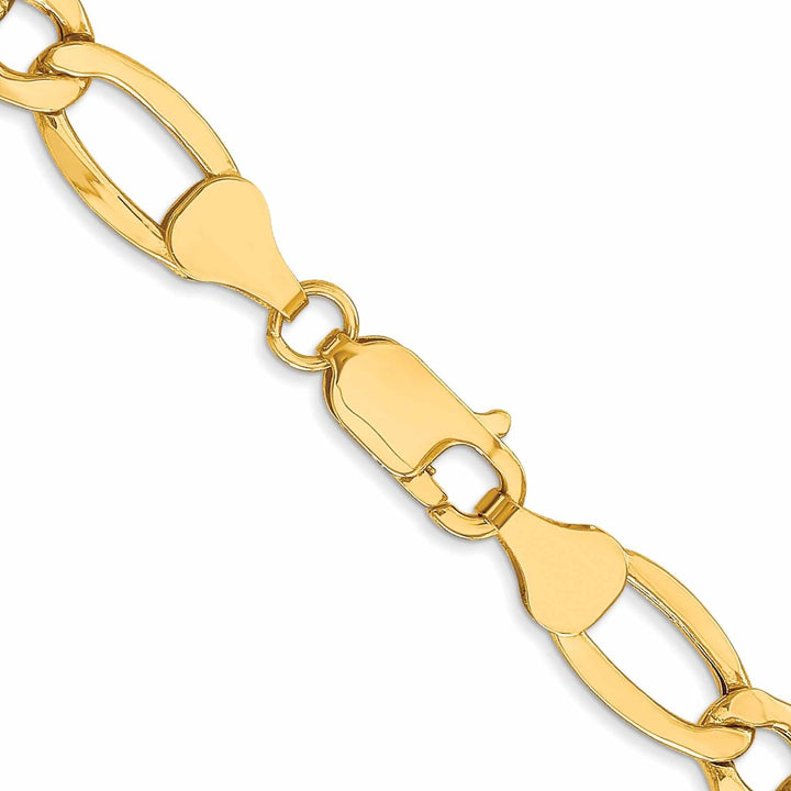 Lovely Rita's Chains 10k Yellow Gold 7.3mm Semi-Solid Figaro C