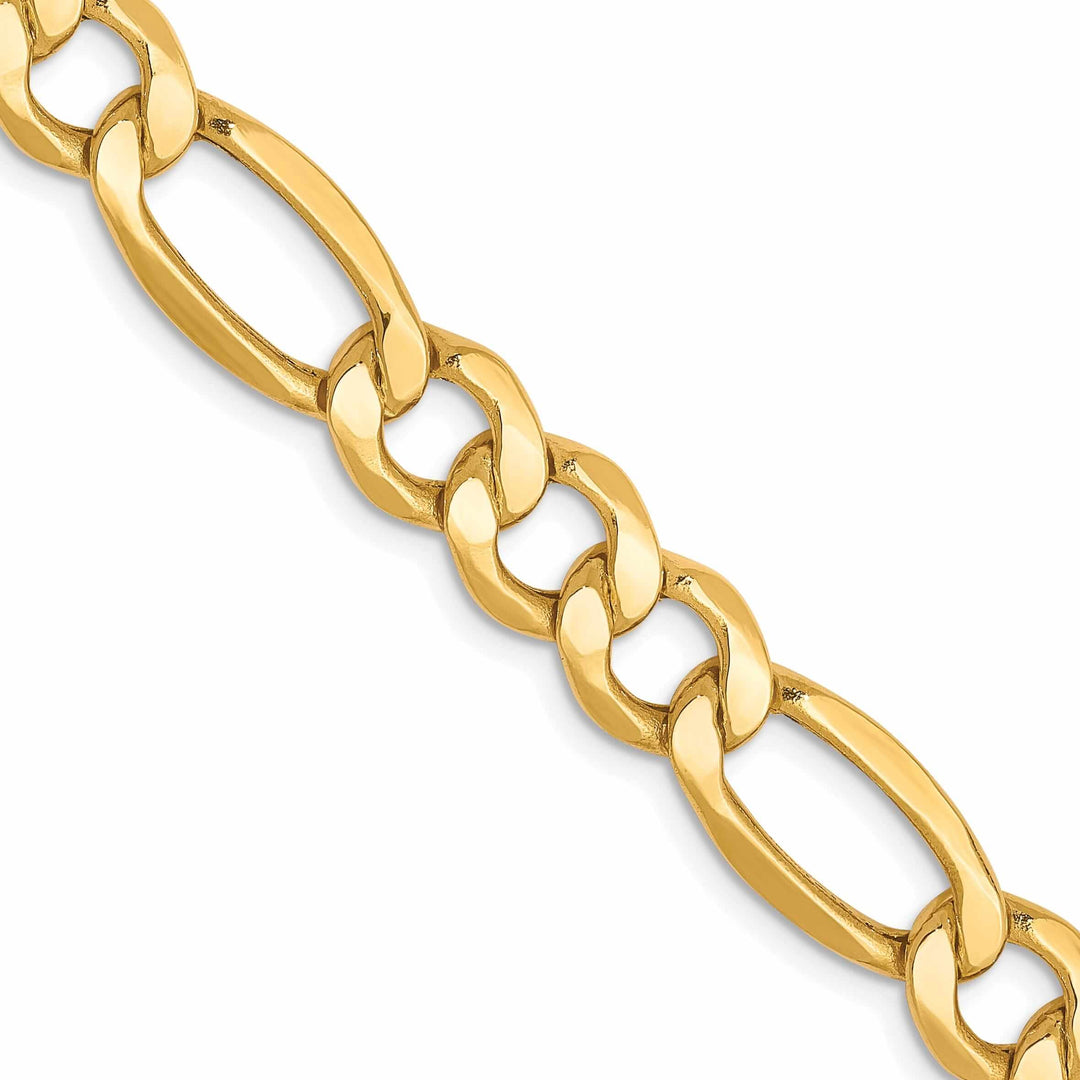 Lovely Rita's Chains 10k Yellow Gold 7.3mm Semi-Solid Figaro C