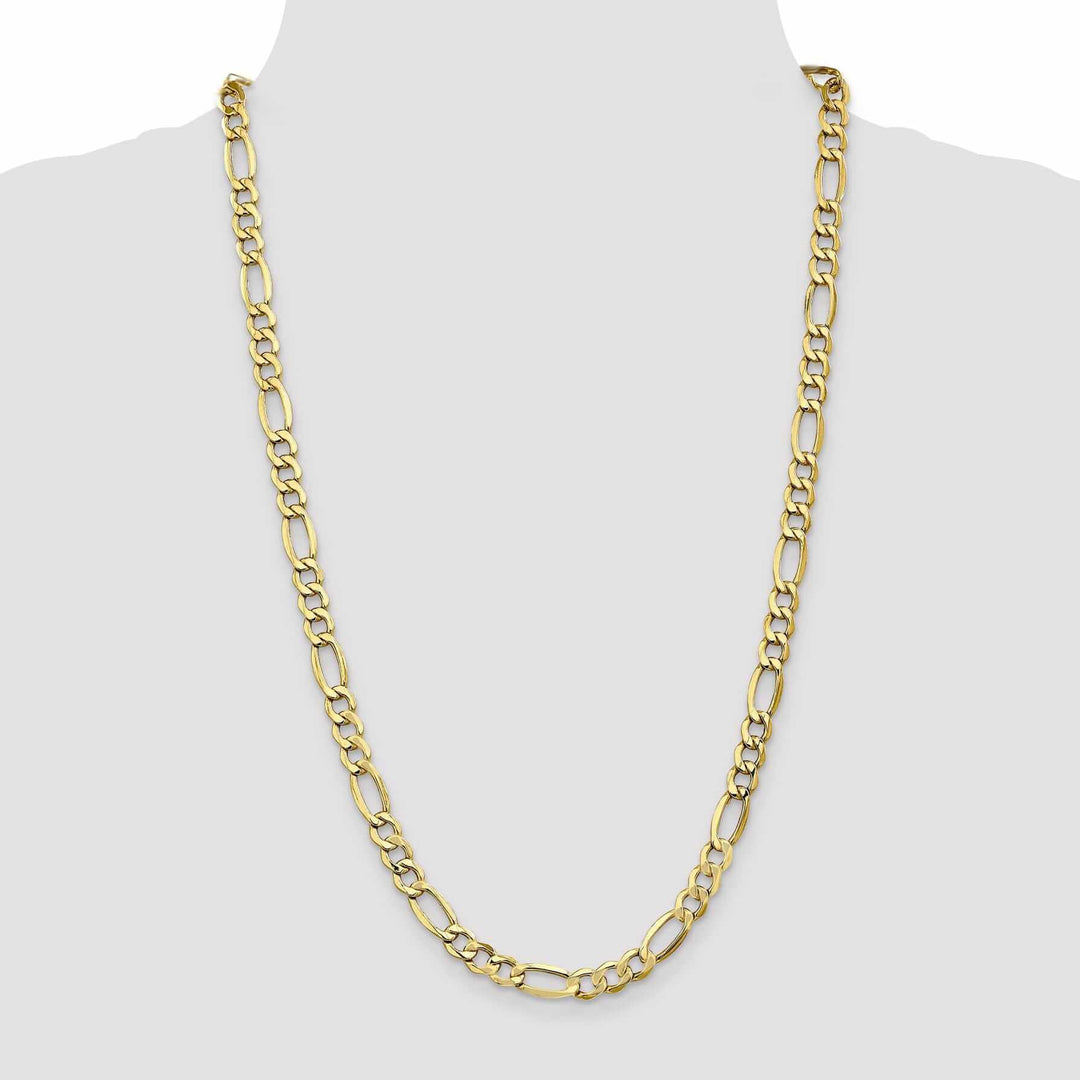 Lovely Rita's Chains 10k Yellow Gold 7.3mm Semi-Solid Figaro C