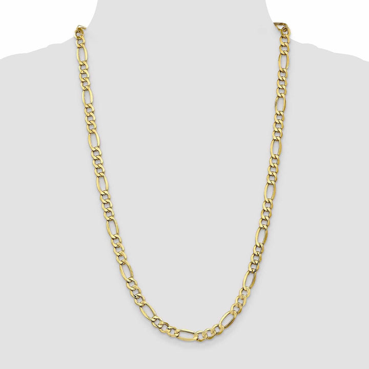 Lovely Rita's Chains 10k Yellow Gold 7.3mm Semi-Solid Figaro C