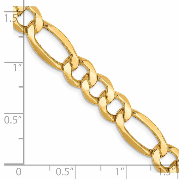 Lovely Rita's Chains 10k Yellow Gold 7.3mm Semi-Solid Figaro Chain