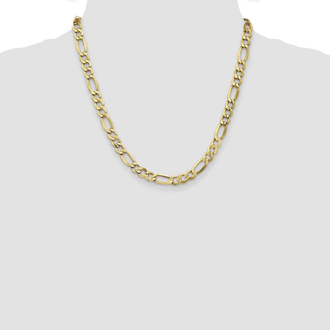 Lovely Rita's Chains 10k Yellow Gold 7.3mm Semi-Solid Figaro Chain