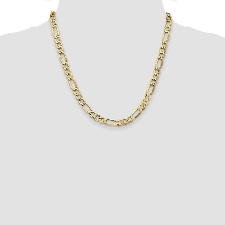 Lovely Rita's Chains 10k Yellow Gold 7.3mm Semi-Solid Figaro Chain