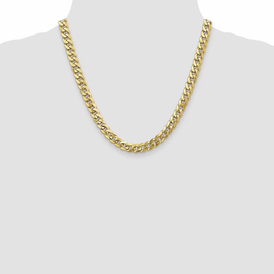 Lovely Rita's Chains 10k Yellow Gold 8mm Flat Beveled Curb Chain