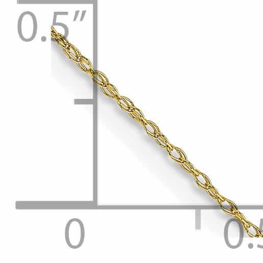 Lovely Rita's Chains 10k Yellow Gold Carded Cable Rope Chain 0.5MM wide