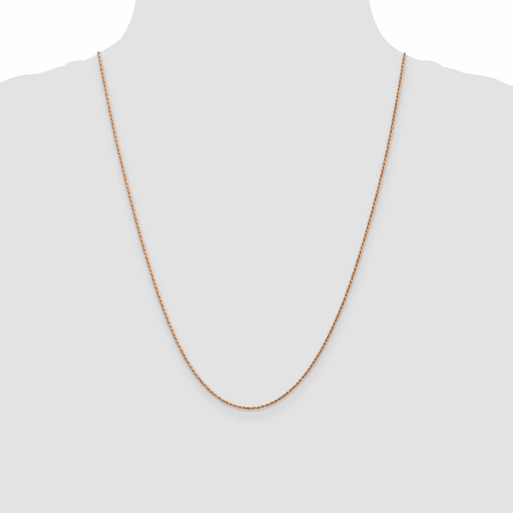 Lovely Rita's Chains 14K Rose Gold 1.00mm Solid Diamond Cut Rope Chain