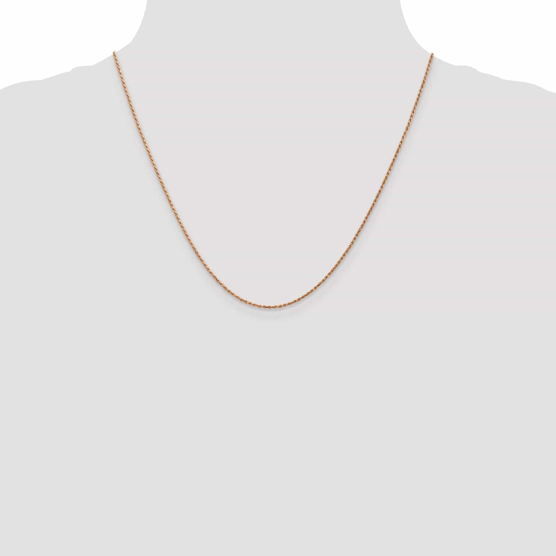 Lovely Rita's Chains 14K Rose Gold 1.00mm Solid Diamond Cut Rope Chain