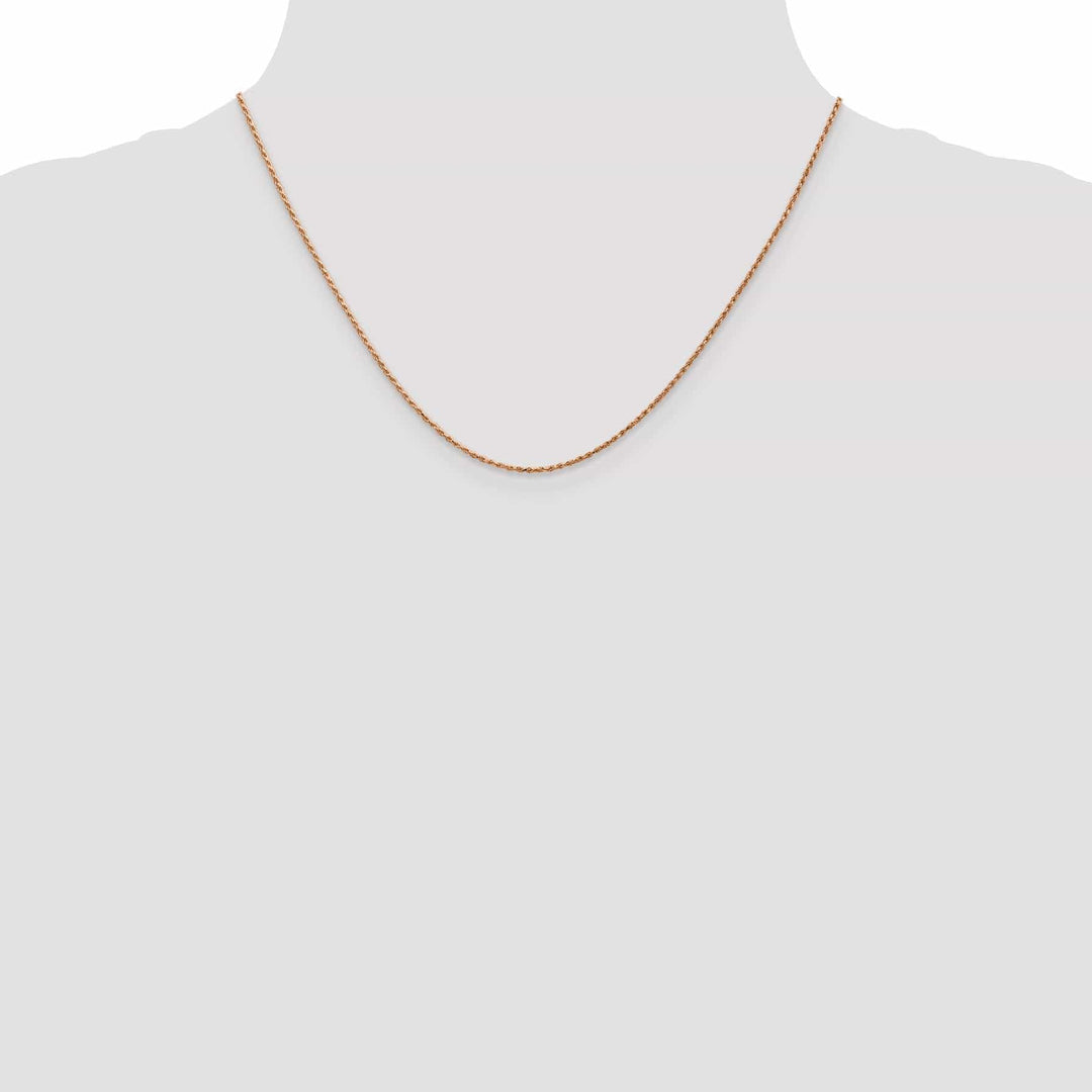 Lovely Rita's Chains 14K Rose Gold 1.00mm Solid Diamond Cut Rope Chain
