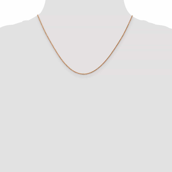 Lovely Rita's Chains 14K Rose Gold 1.00mm Solid Diamond Cut Rope Chain