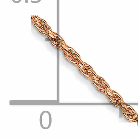 Lovely Rita's Chains 14K Rose Gold 1.00mm Solid Diamond Cut Rope Chain