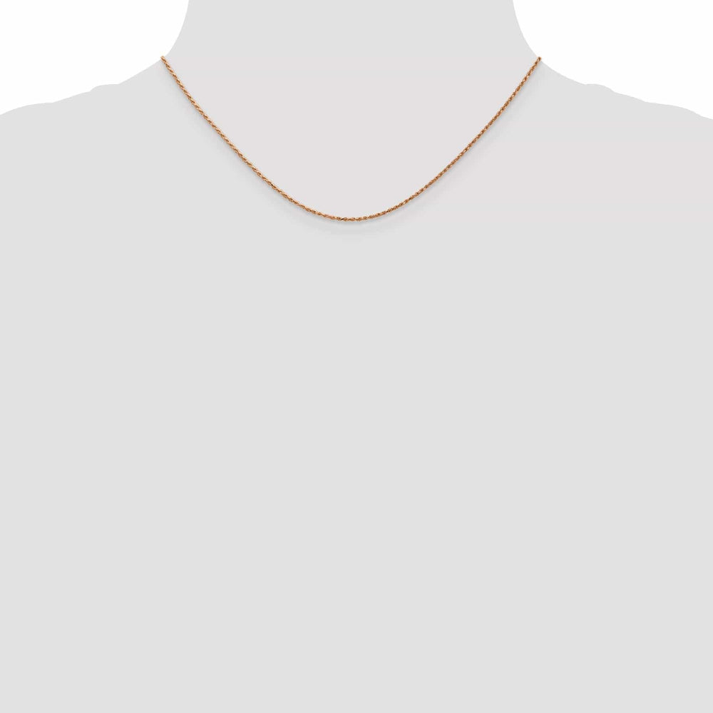 Lovely Rita's Chains 14K Rose Gold 1.00mm Solid Diamond Cut Rope Chain