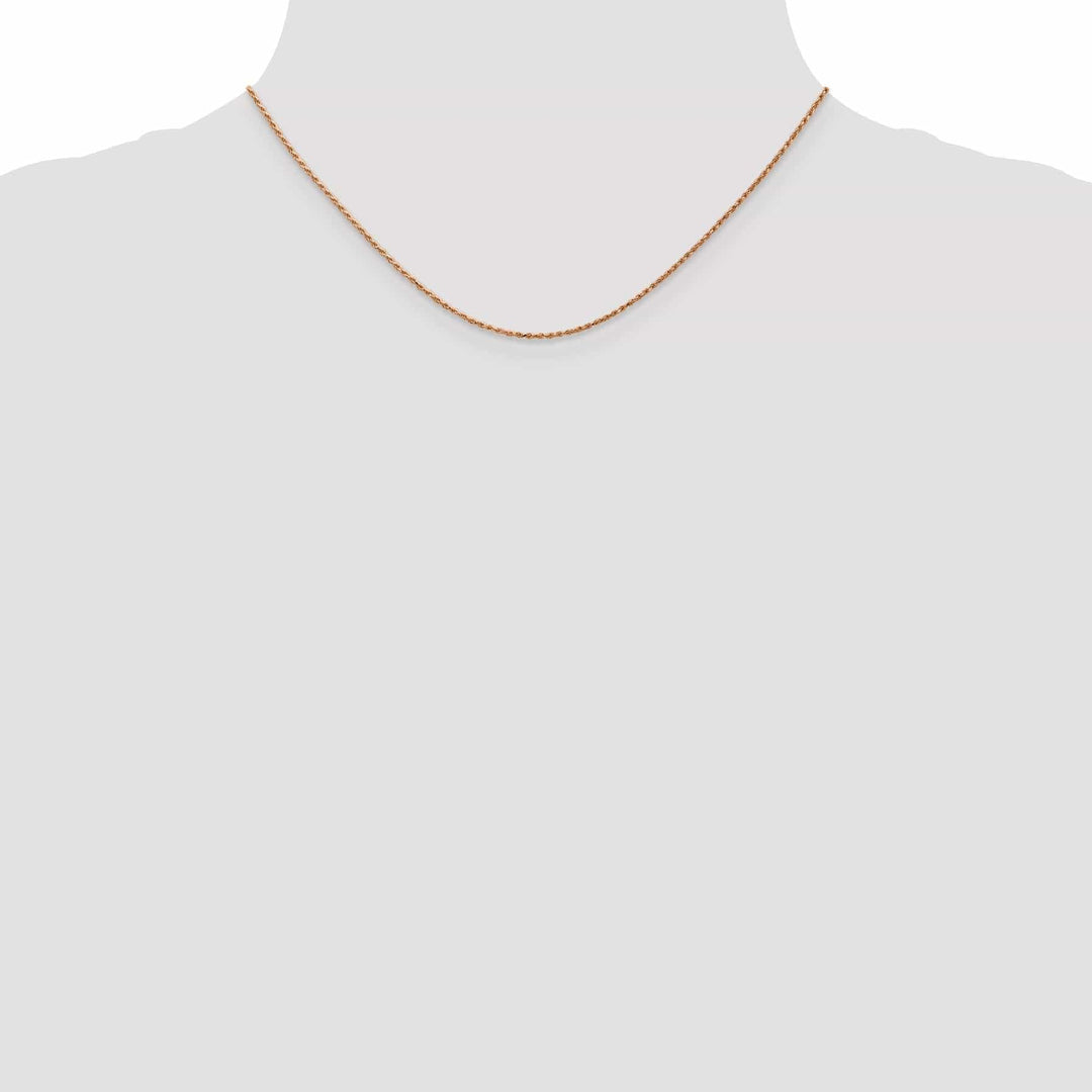 Lovely Rita's Chains 14K Rose Gold 1.00mm Solid Diamond Cut Rope Chain