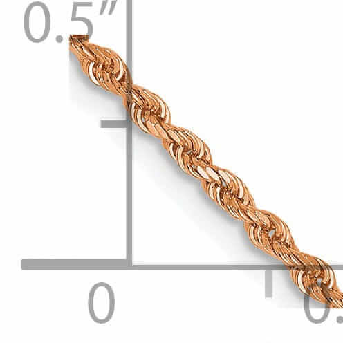 Lovely Rita's Chains 14k Rose Gold 1.5mm Diamond Cut Rope Chain