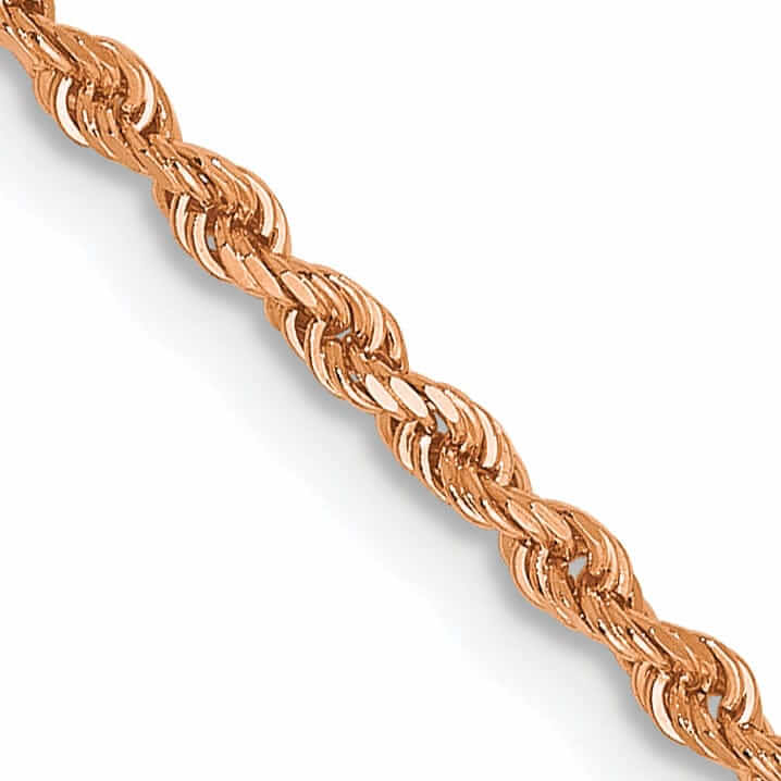 Lovely Rita's Chains 14k Rose Gold 1.5mm Diamond Cut Rope Chain