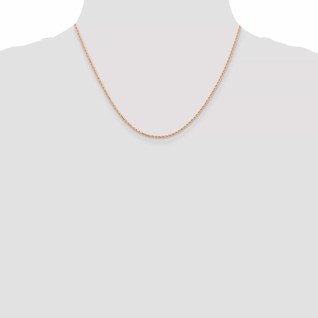 Lovely Rita's Chains 14k Rose Gold 1.5mm Diamond Cut Rope Chain