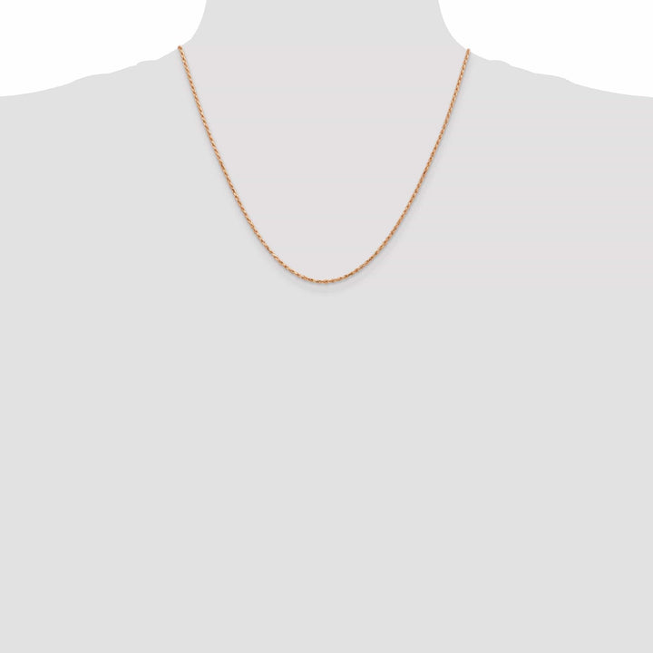 Lovely Rita's Chains 14k Rose Gold 1.8m Solid Diamond Cut Rope Chain