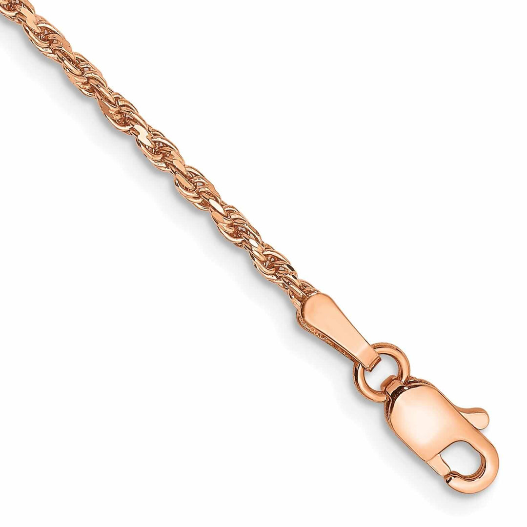 Lovely Rita's Chains 14k Rose Gold 1.8m Solid Diamond Cut Rope Chain